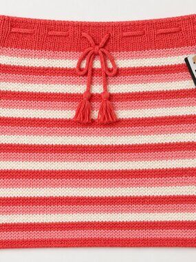 Madden NYC XL 15-17 Coral Stripe Crochet Knit Mini Skirt Y2K Inspired